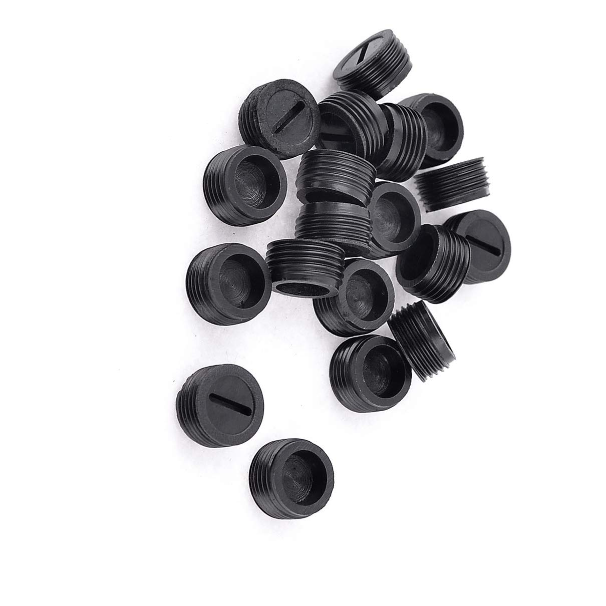 Aexit 10pcs Black Plastic Carbon Brush Holder Caps - 19mm Diameter, Slotted Connector For Electric Motors