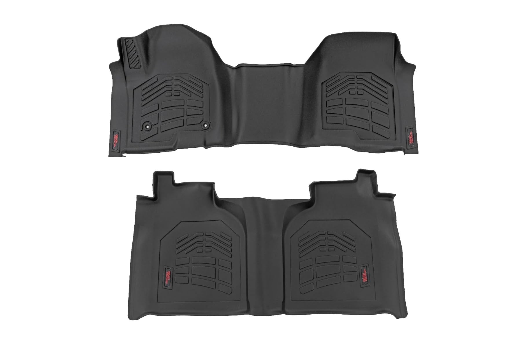 Rough Country Sure-Fit Floor Mats for Chevy Silverado GMC Sierra 1500 2500HD 3500HD 2019-2025 Bench Seat - Waterproof