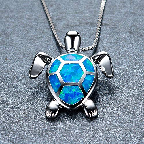 Durable Cute Turtle Shape Fire Opal Pendant Necklace Zircon Clavicle Chain,Green Convenient and clever4