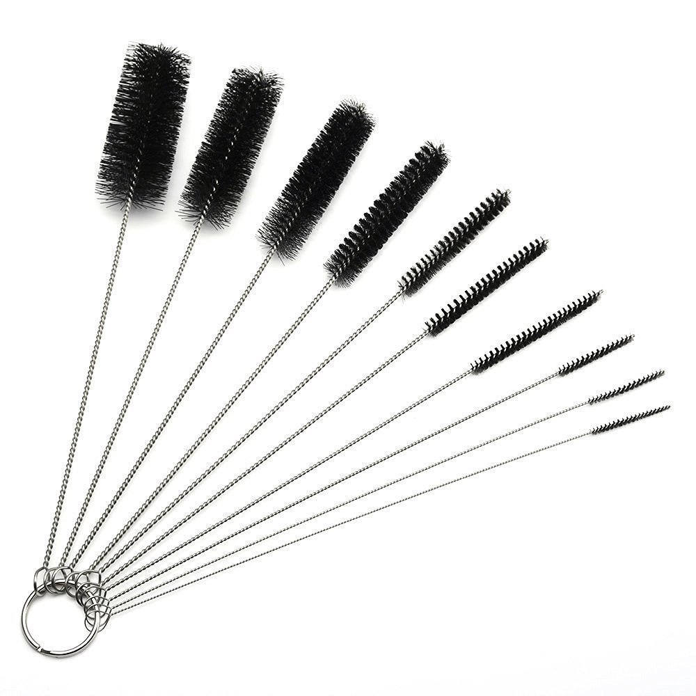 8 Inch Nylon Tube Brush Set with PROTECTIVE CAP-Pipe Cleaning Brushes - Variety Pack (10 pieces). Good Cleaning sink tool (1)