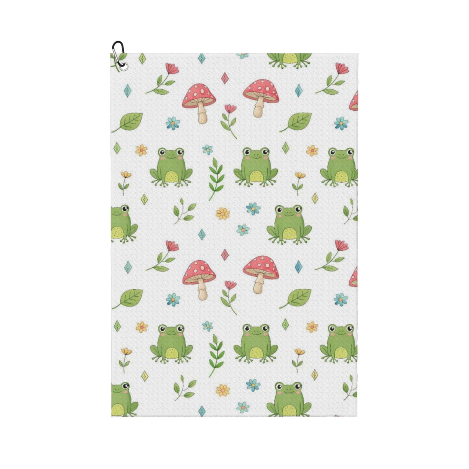 BSDFGSDD Floral Mushroom Cute Cartoon Green Frog Golf Towel 24 x 16 inches