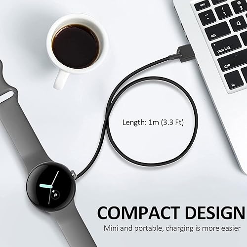Miniatura 6 de INGIDO Compatible con el cable de carga de Google Pixel Watch, cable de carga rápida de Pixel Watch portátil cable de carga inalámbrico magnético