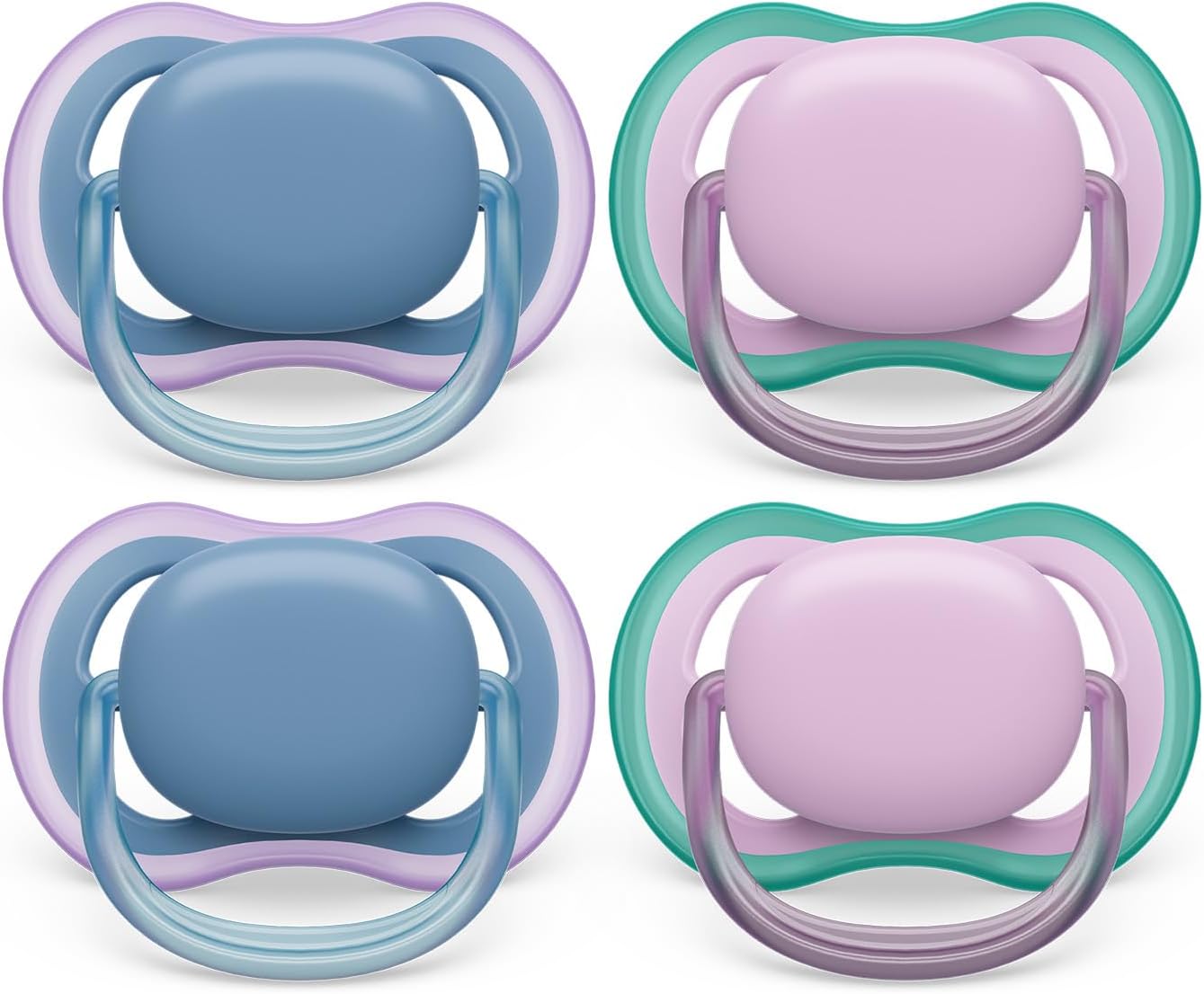Philips Avent Ultra Air Pacifier - 4 x Light, Breathable Baby Pacifiers for Babies Aged 6-18 Months, BPA Free with Sterilizer Carry Case, SCF085/54
