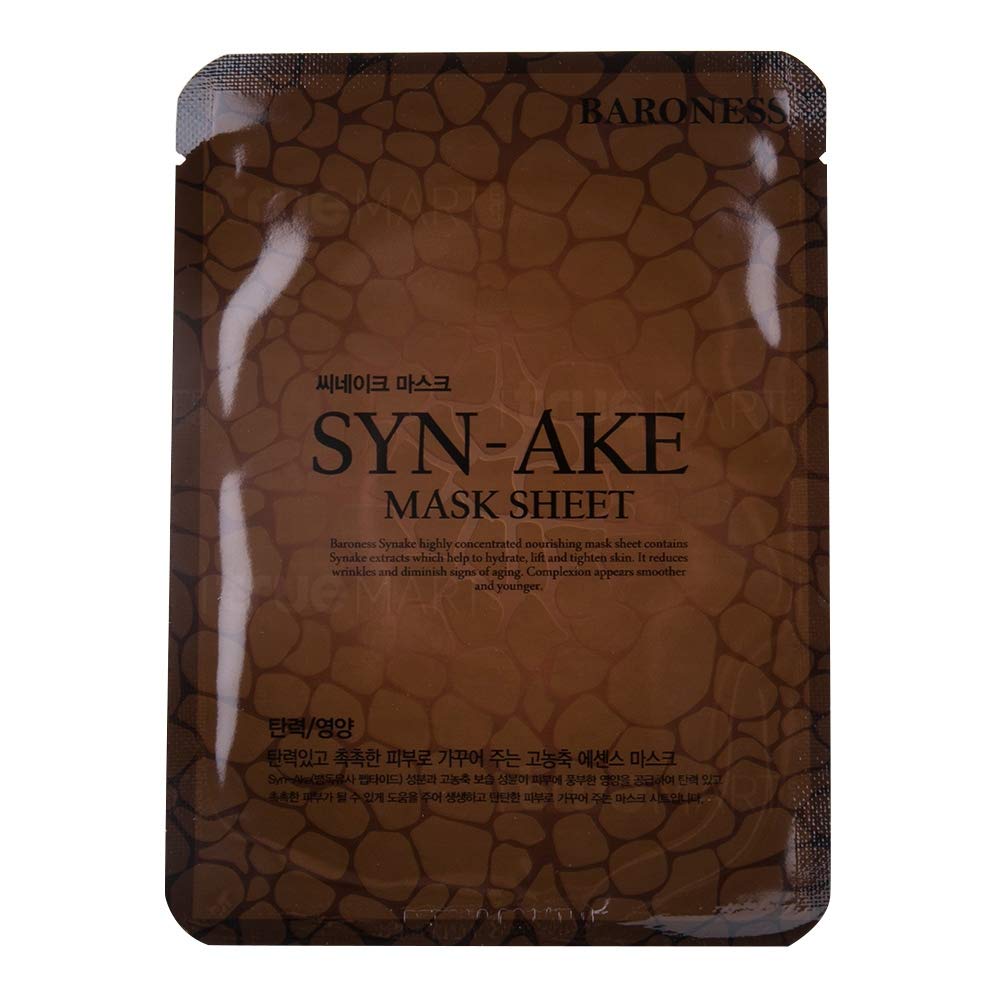 BaronessSyn-Ake Sheet Mask (10Pcs Pack) Skin Lightening, Glowing, Hydrating, Nourishing, Brightening, Calming Face Sheet Mask Korean Formula For Men & Women