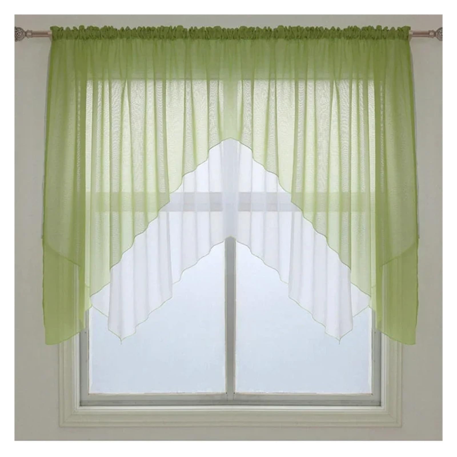 ITRHJTGP Gauze Curtain Voile Kitchen Balcony Livingroom Bedroom Window Curtain For Home(Green,ROD-POCKET_W200CM X H100CM)