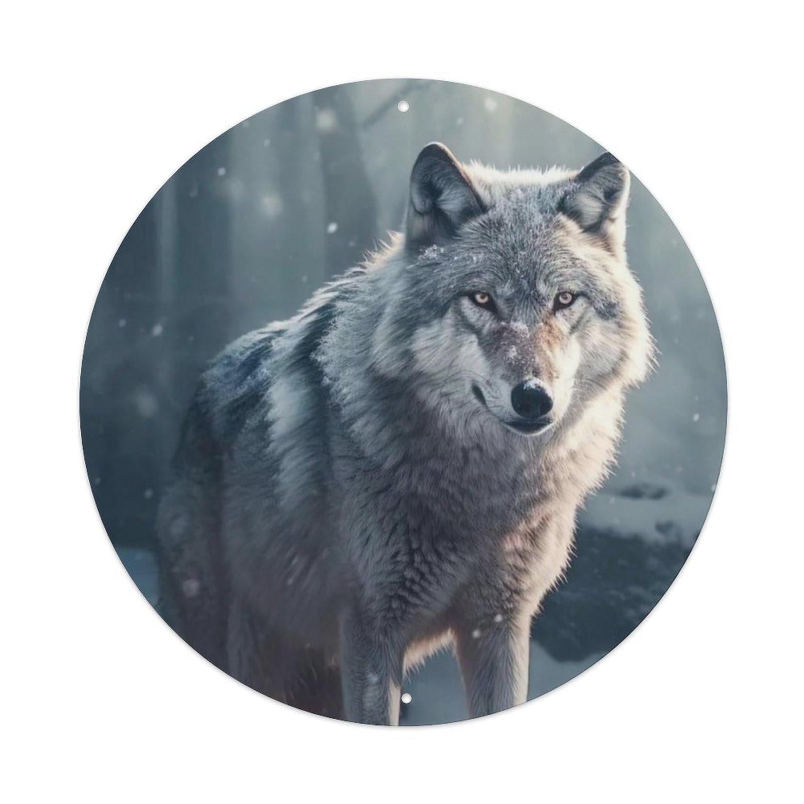 Animal Wolves in The Snow Metal Tin Sign