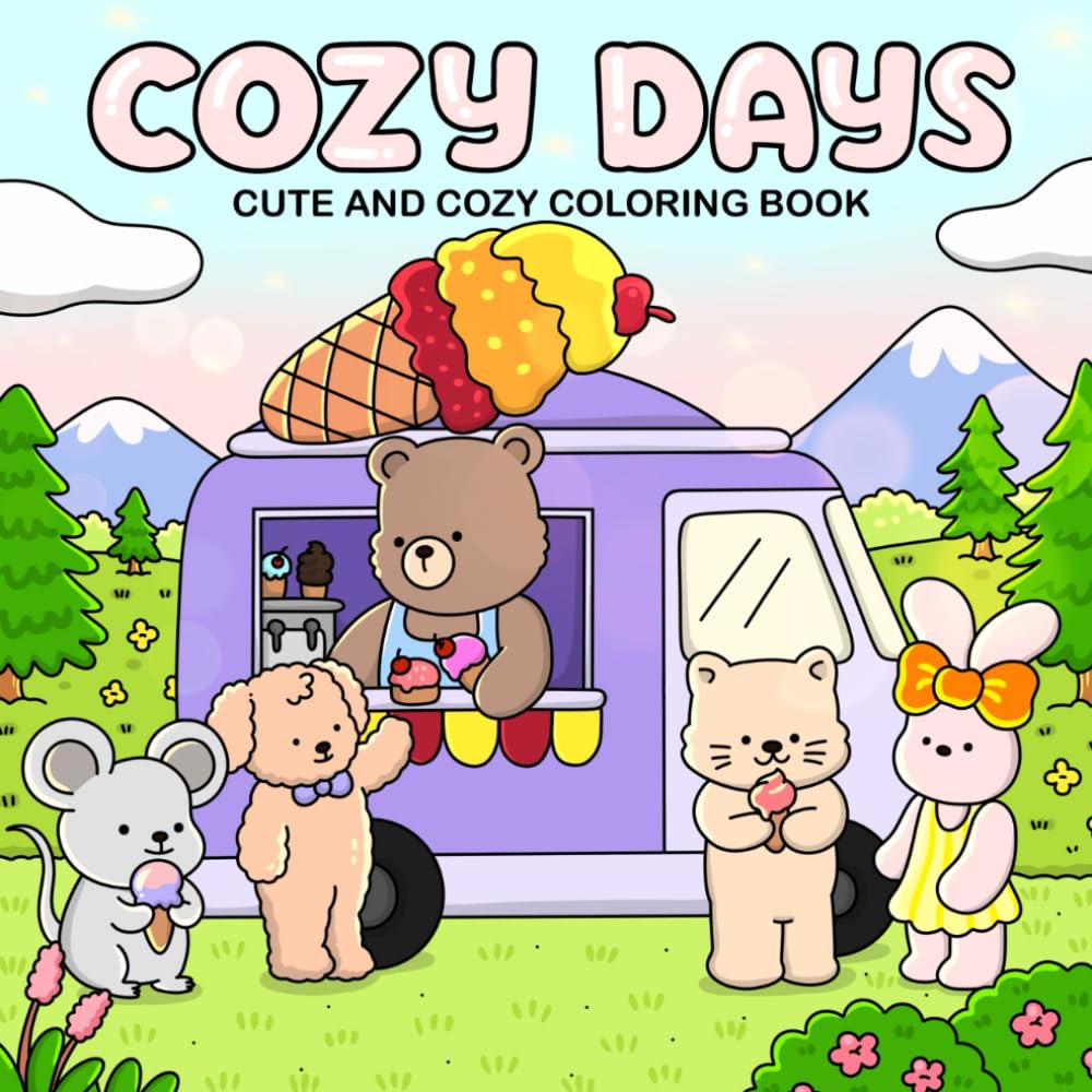 Cozy days: Cute and cozy coloring book