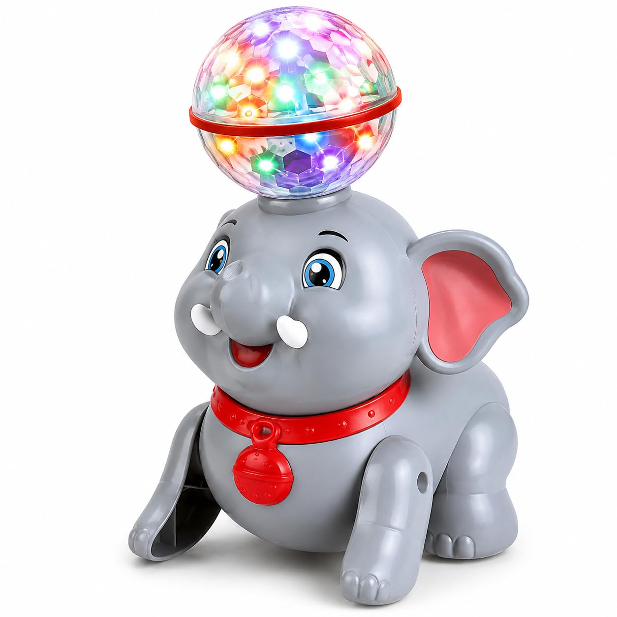 KABY 360° Revolving Stunt Elephant Toy with Light and Sound | Battery Operated, Indoor Play Toy, Boys and Girls, Colourful Disco Ball, Moving Action-image-30