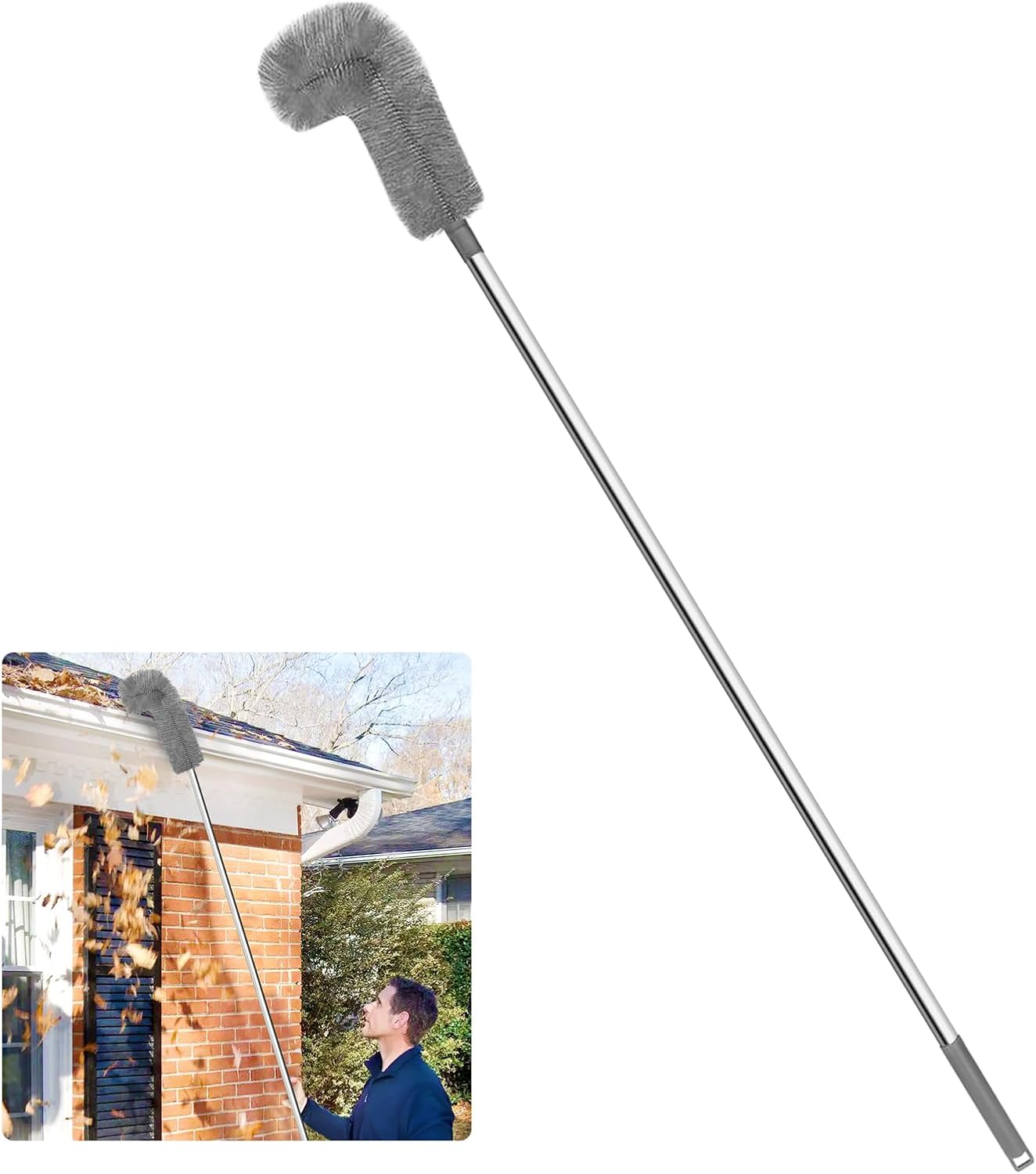 Gutter Cleaning Brush Roofing Tools Guard Cleaner Tool with Telescopic
