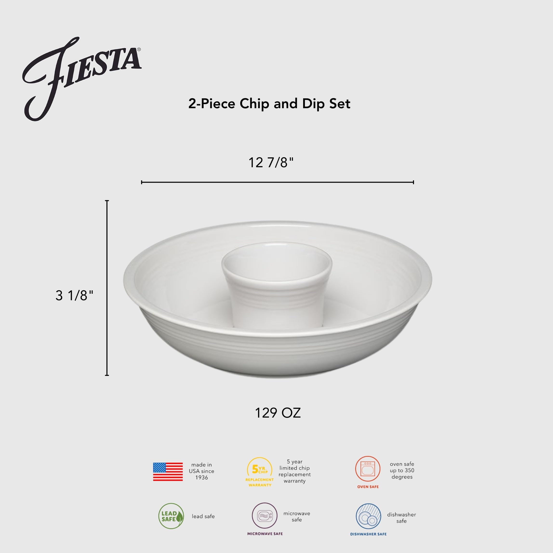 Amazon.com | Fiesta® 2-Piece Chip and Dip Set 12 7/8” – Durable