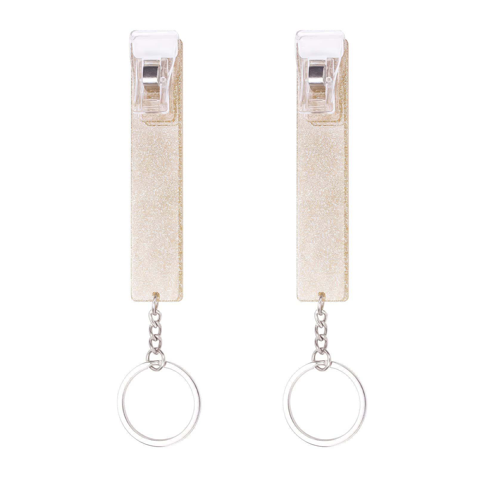 【Newest Upgraded】2PCS Credit Card Puller, Cute Debit Bank Card Grabber for Long Nails ATM Keychain Women with Plastic Clip, Brown + Brown, Standard