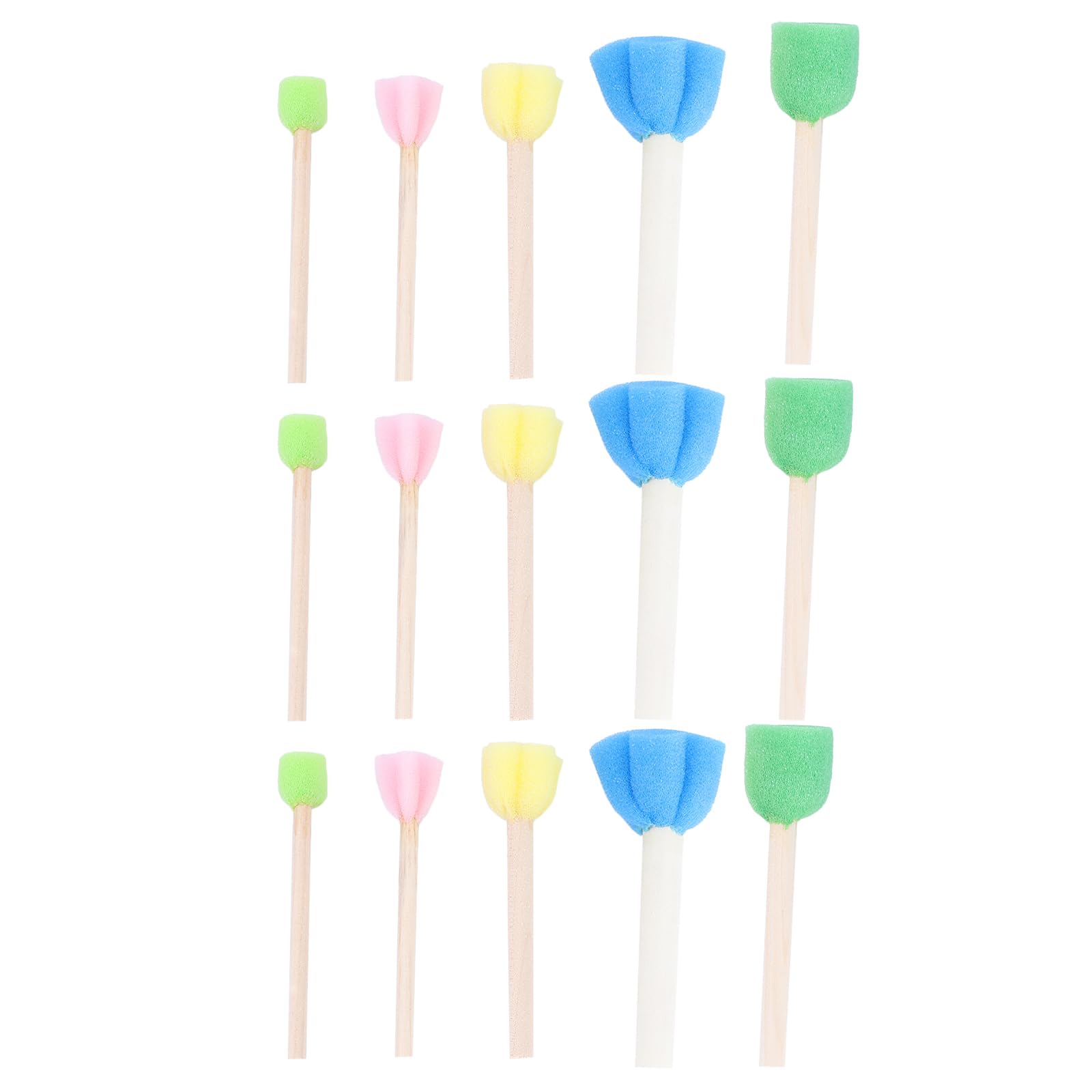 NUOBESTY 15pcs Sponge Painting Stamper Flower Shaped Foam Sponge Brush Painting Tools for Drawing DIY Crafts