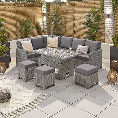 Nova Outdoor Living - Ciara Left Hand Corner Dining Set - 9 Seater Outdoor Rattan Garden Furniture...