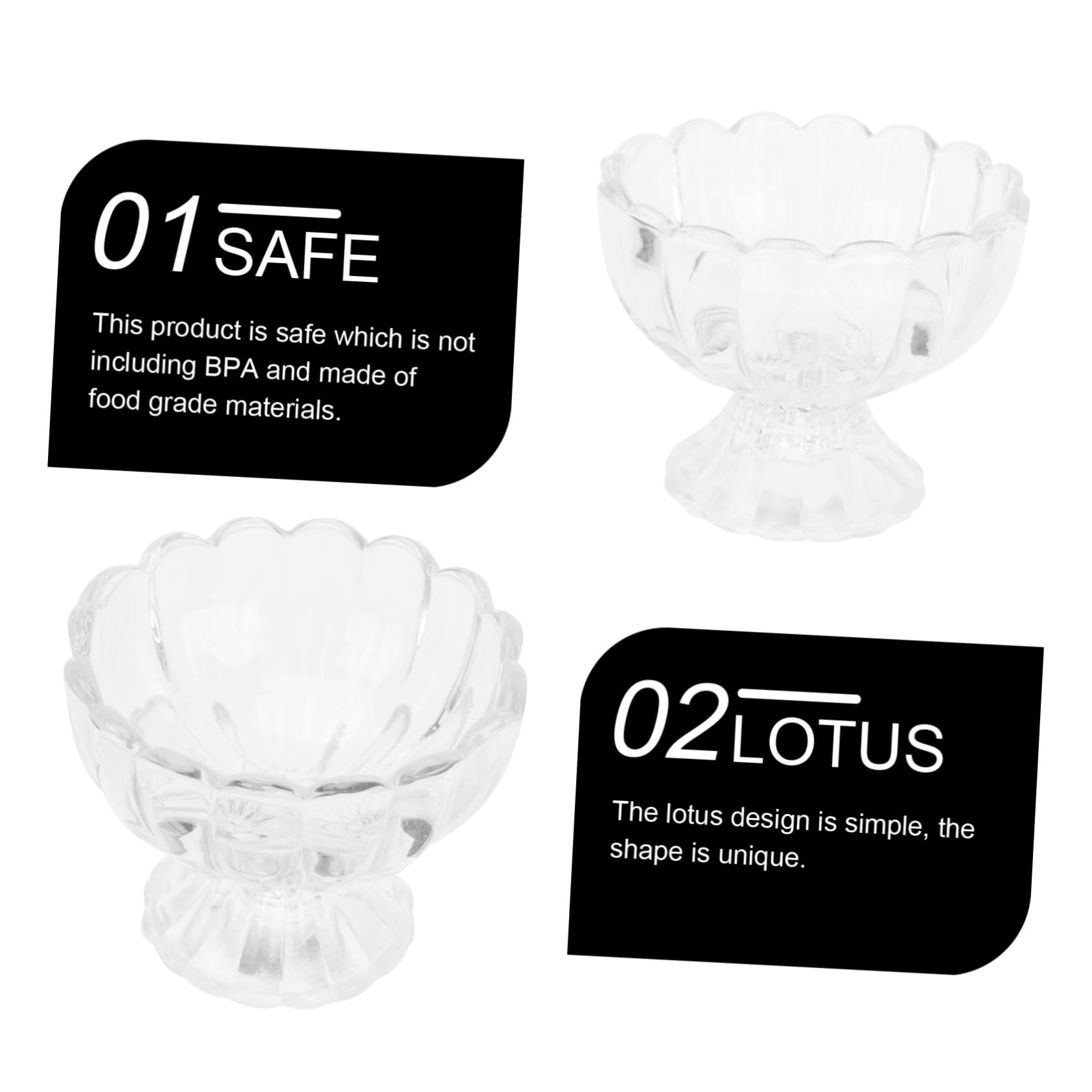 Vaso de Pudín Clásico de Vidrio Loto 150ml 5 Piezas
