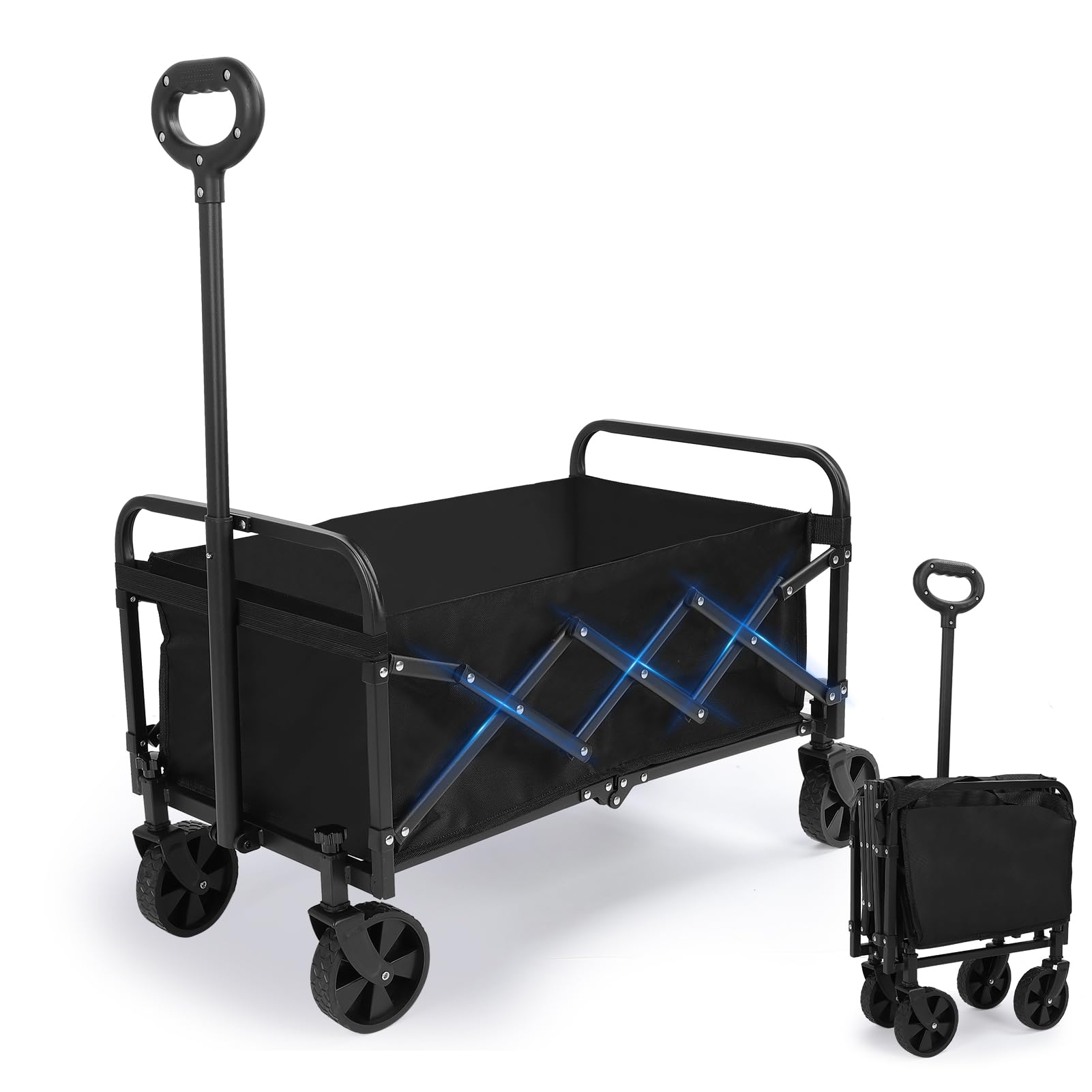 COSTWAY Bolderkar, opvouwbaar, handwagen met