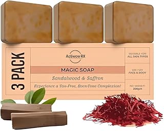 Sandalwood & Saffron Magic Soaps For Bath (300 Gms Pack Of 3) | Paraben Free | Chandan & Kesar Bath Soap | Handmade Soaps ... Price In India