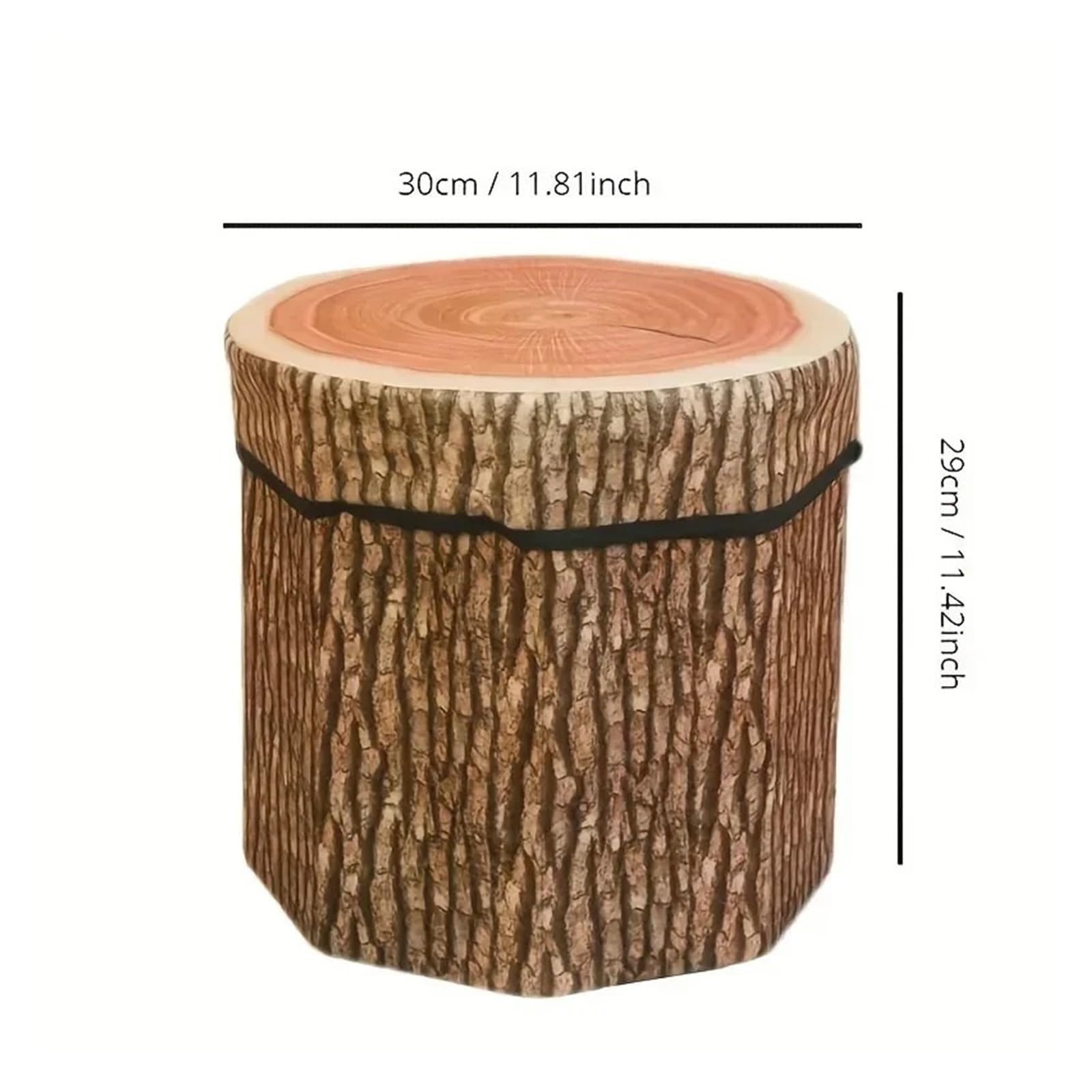 Taburete Creativo Con Forma De Tocón Árbol For El Hogar, Almacenamiento Plegable Bonito Otomano Almacenamiento De FáCil Acceso