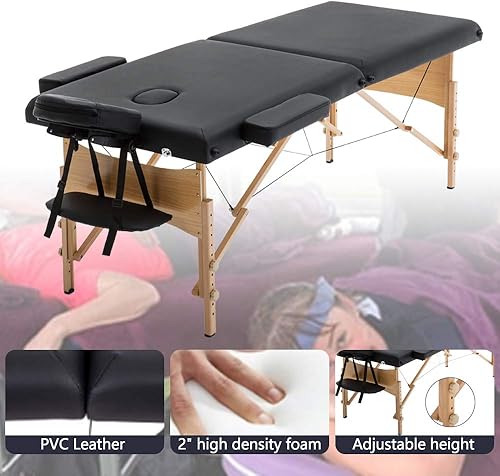 Miniatura 2 de Dkeli Mesa de masaje de piel sintética, cama de spa, portátil, plegable, de 73 pulgadas de largo, 28 pulgadas de ancho, cama de masaje profesional