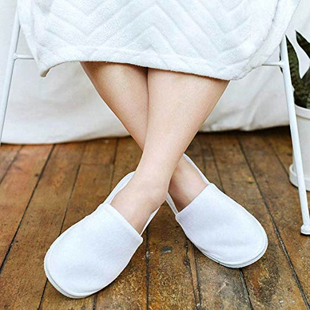 Lot de 20/40/100 paires de pantoufles jetables blanches de 5 mm - Taille universelle - Pour spa, hôtel, maison, femme et homme