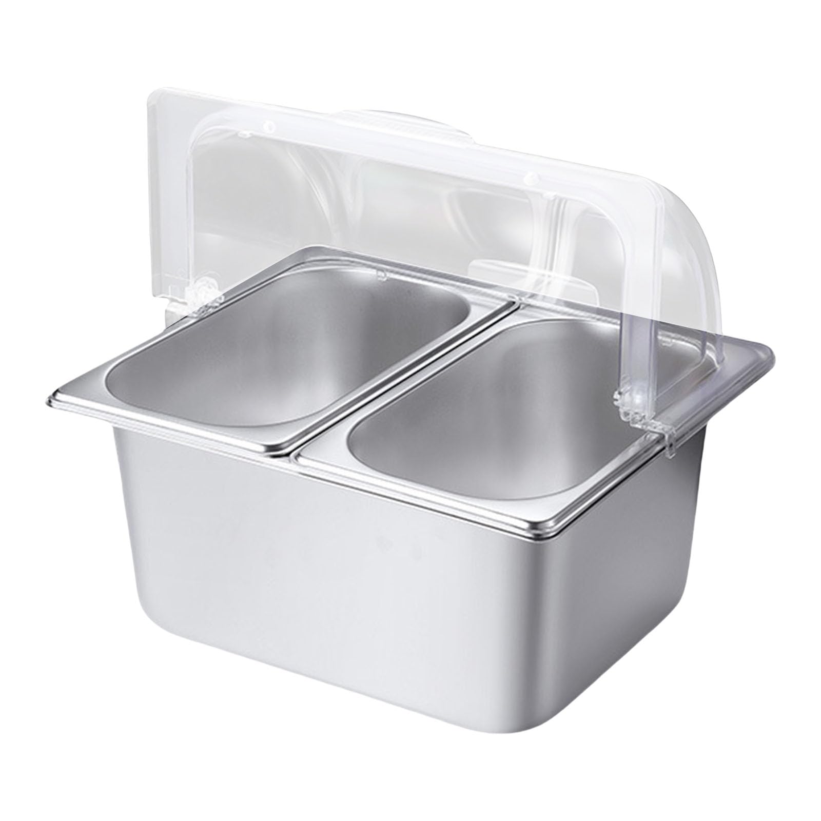 Dispenser per condimenti in acciaio inox portatile espositore per alimenti padella da portata professionale per ristoranti gadget da cucina hotel feste display cibo