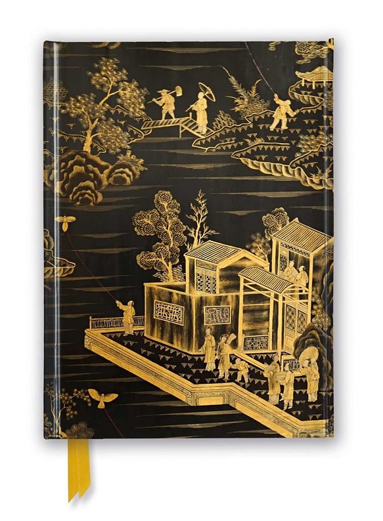 Chinese Lacquer Black & Gold Screen