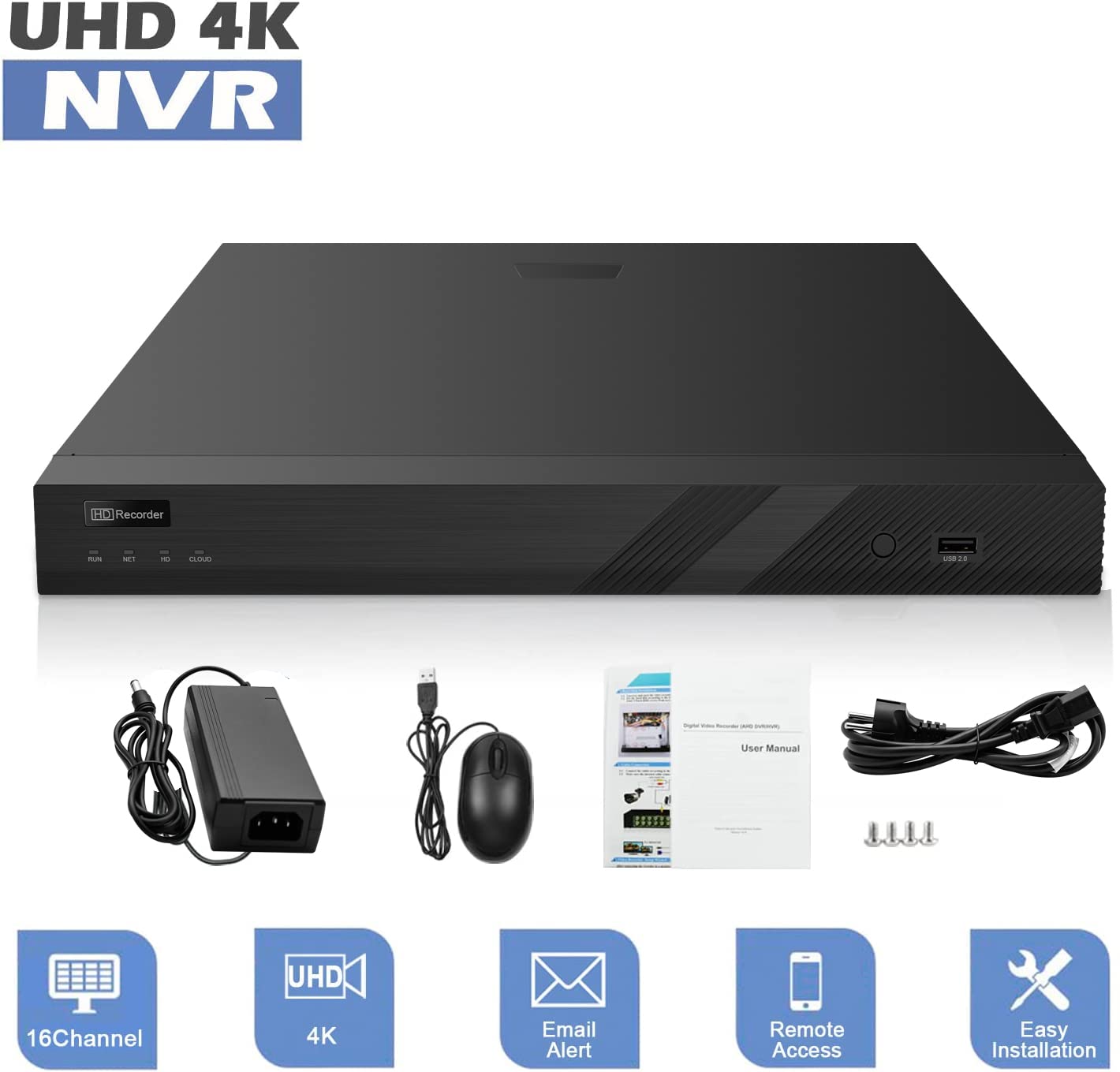 値下げ中 NVR 防犯IPカメラ録画機 最大8台4K・PoE対応 12885-1.jpg