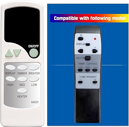 Miniatura 2 de Mando a distancia de repuesto para calentador eléctrico de chimenea IHP Lennox MPE-36R MPE-33R MPE36 MPE33