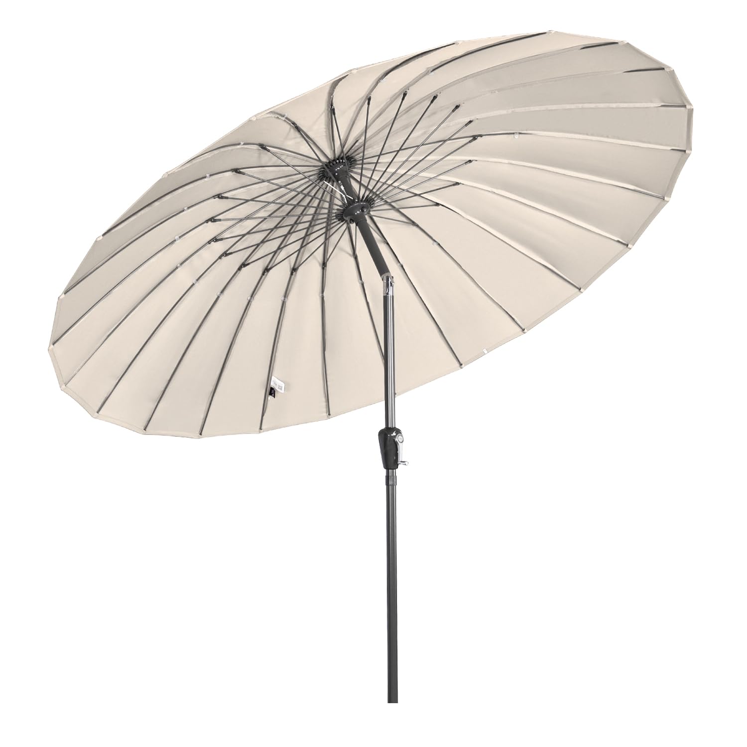 Angel Living 2.5M Parasol with Crank Handle & Tilt, 24 Ribs Heavy Duty Patio Umbrella, UV30+ Protection, Polyester Fabric & Aluminium Pole (Cream)