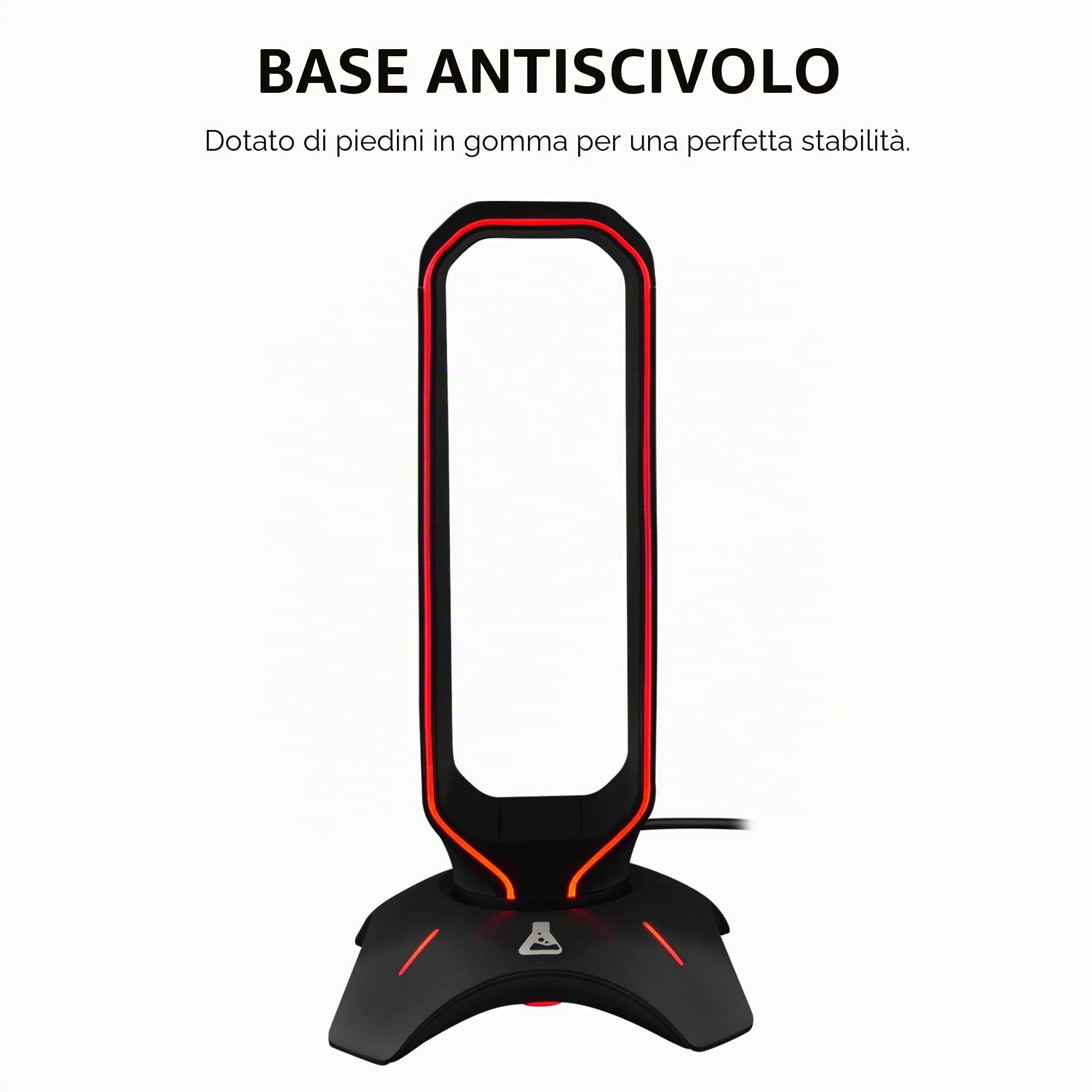The G-Lab K-Stand RADON Supporto per Cuffie da Gioco RGB USB HUB Base Antiscivolo Nero