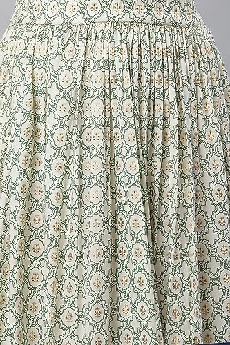 Image of Aurelia Printed Strechable Maxi Skirt for Women | Ankle Length Skirt for Women