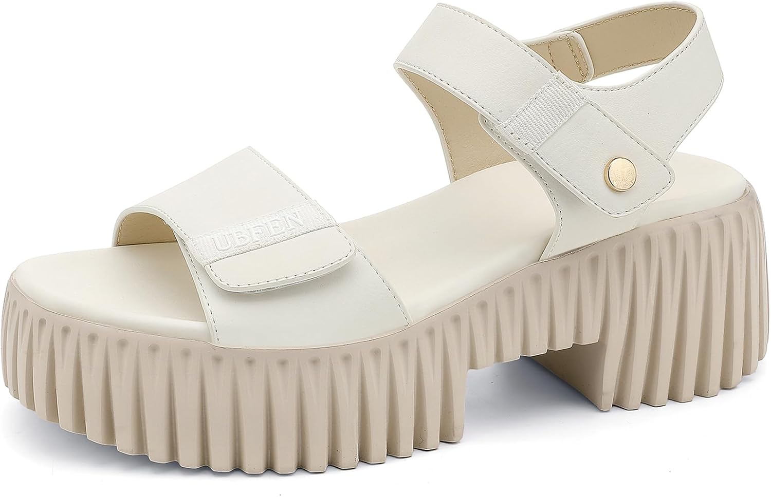 UBFEN Womens Platform Sandals Comfortable Arch Support for Summer Dressy Casual Lightweight Chunky Heel 2 Adjustable Straps