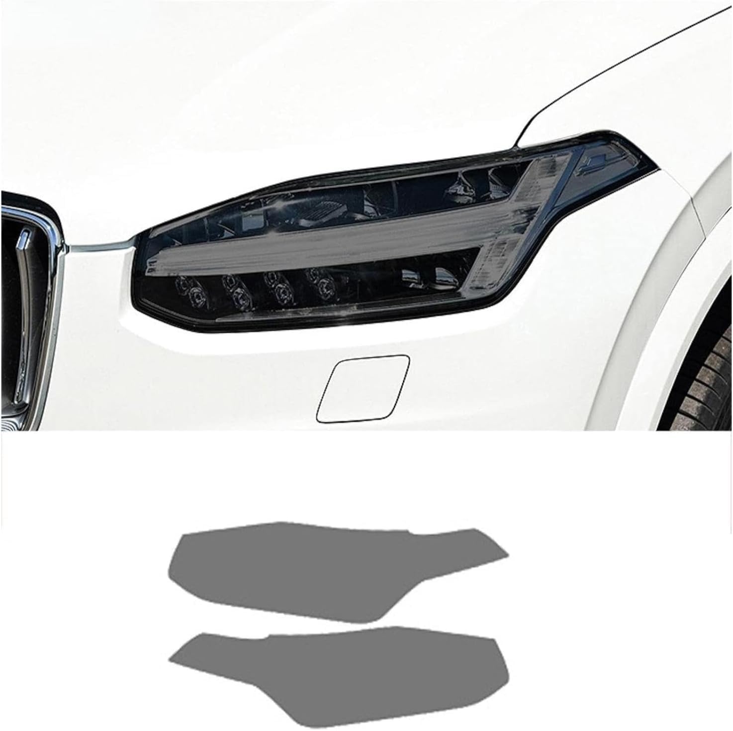 SamLng Car Front Light Film for Volvo XC90 2015-2020 Car Headlight Film Front Light Transparent Blackened Moulding Vinyl Protection Sticker Car Light Film