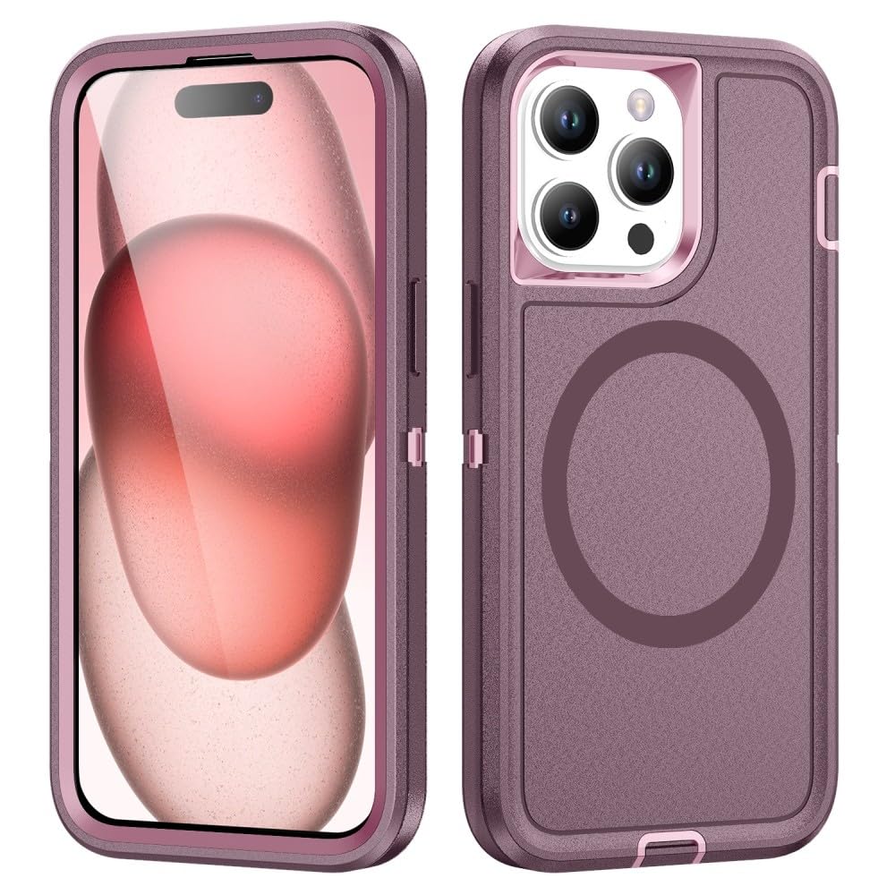 Coque silicone rigide élégante couche arrière violette rose pour iPhone 14