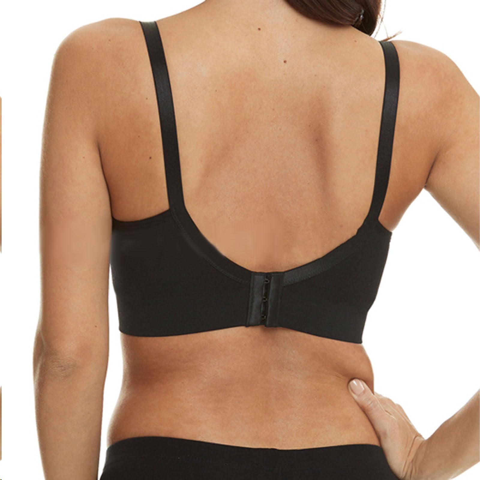 GWAWG Soutien-Gorge Allaitement sans Mains -Lait Main Libre avec Imprimé Léopard/Noir, sans Armatures (Tailles M-XXL)