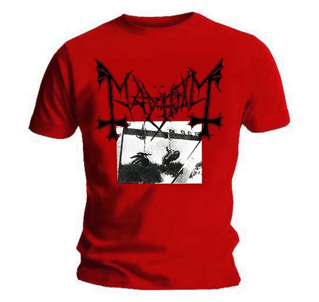 Official T Shirt MAYHEM Black Death Metal DEATHCRUSH Red M