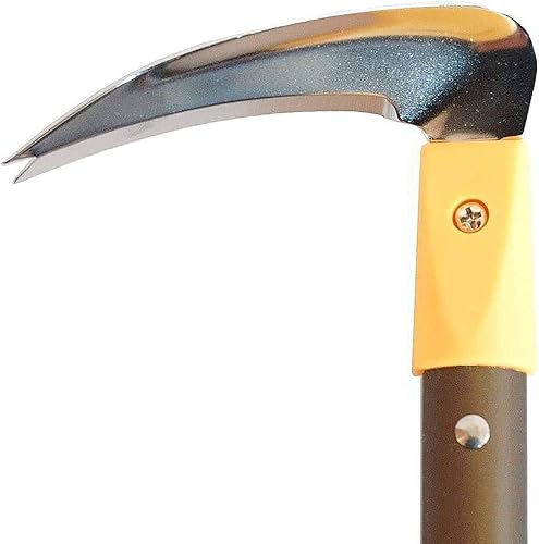 Miniatura 5 de Hoz de deshierbe mango largo 35-1/4 "acero al carbono japonés resistente, hecho en Japón, herramienta de hoz de jardín hoja afilada, hoz de