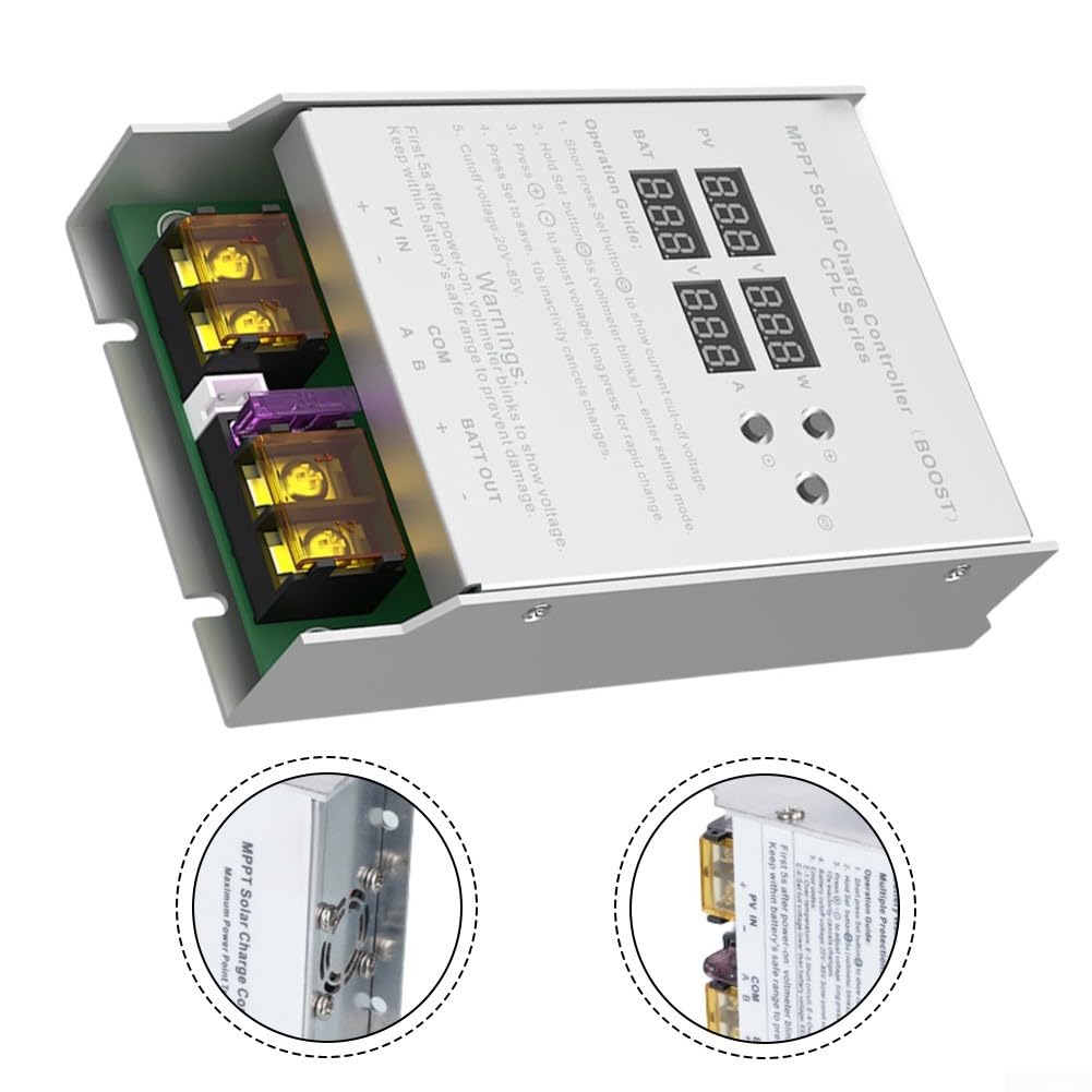 MPPT Regolatore di carica solare 600 W per carrello da golf auto elettrica – Controller intelligente 24 V-72 V 30 A con display LCD IP65 impermeabile (600 W)