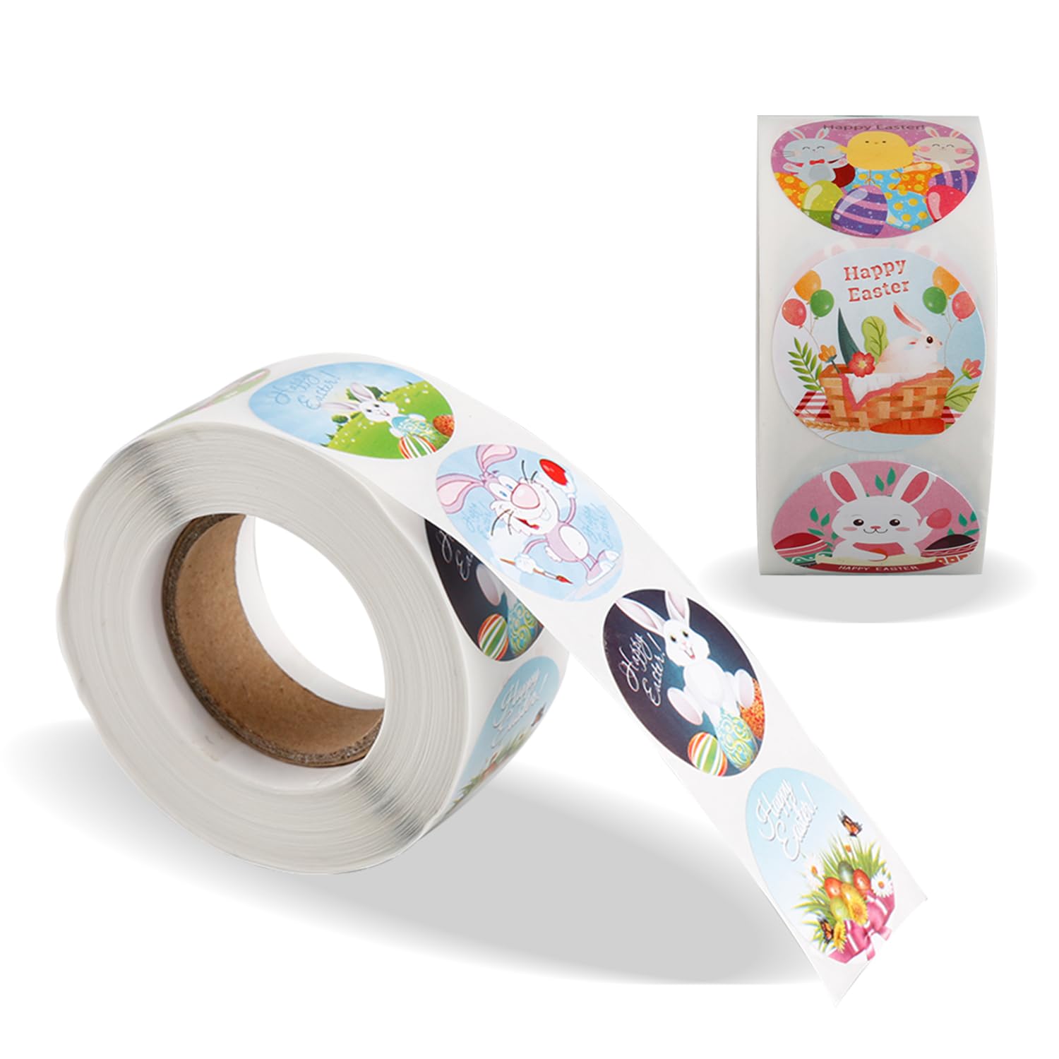 Tabanzhe 1000PCS Easter Seal Sticker Roll - Easter Roll Bunny Eggs Cartoon Decoration Self-Adhesive Label Stickers Holiday Stickers for Festive Decorations, Envelopes Cards, Scrapbooks