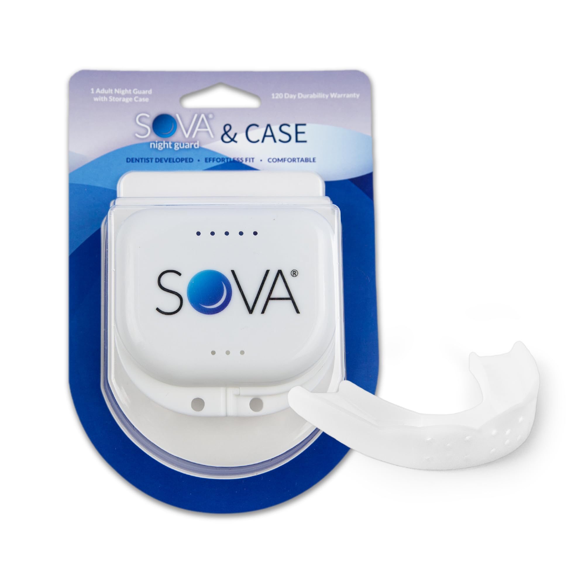 Sova 1.6mm Mouth Guard for Clenching and Grinding Teeth at Night, Custom-Fit Sleep Night Guard with Case (SOVA3DN-CASE-E)