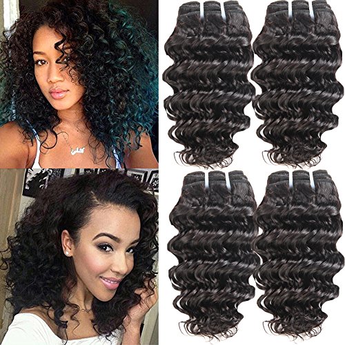 8 Inch Short Human Hair Remy Brazilian Deep Curly Hair 4 Bundles 50g/pc Total 200g Unprocessed Deep Wave Hair Extensions 8 Inch Short Hair Brazilian Deep Wave Bundles Natural Color Weft Full Set