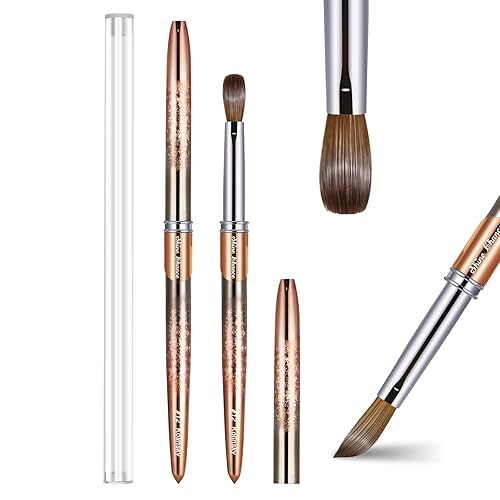 Cepillo de uñas acrílicas tamaño 12, 100% real, Kolinsky Art Nail Brush para aplicación de polvo acrílico, herramienta de extensión de uñas hecha a disponible en Yaxa El Salvador