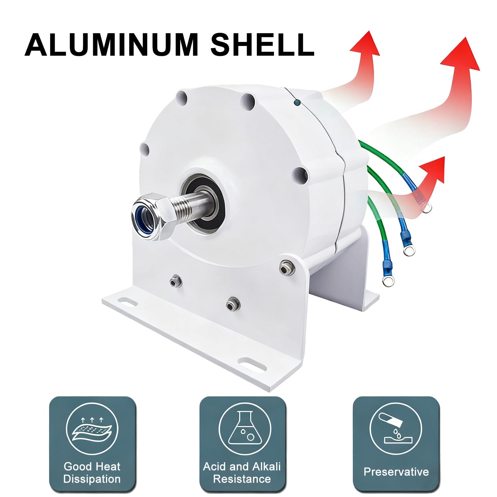 Generador De Imanes Permanentes TrifáSico De 10 000 W Y Bajas RPM, PequeñO Generador De Imanes Permanentes, Alternador De Ca para La ConstruccióN De Su Propia Turbina EóLica Horizontal 12V