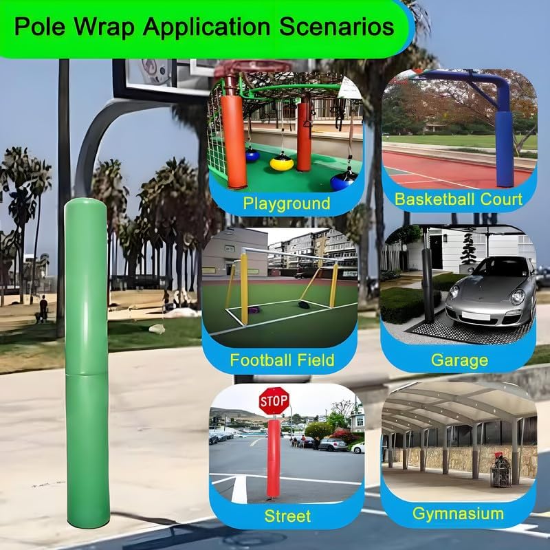 Pole Padding Wrap for Safety Protection in Play Areas and Sports Facilities