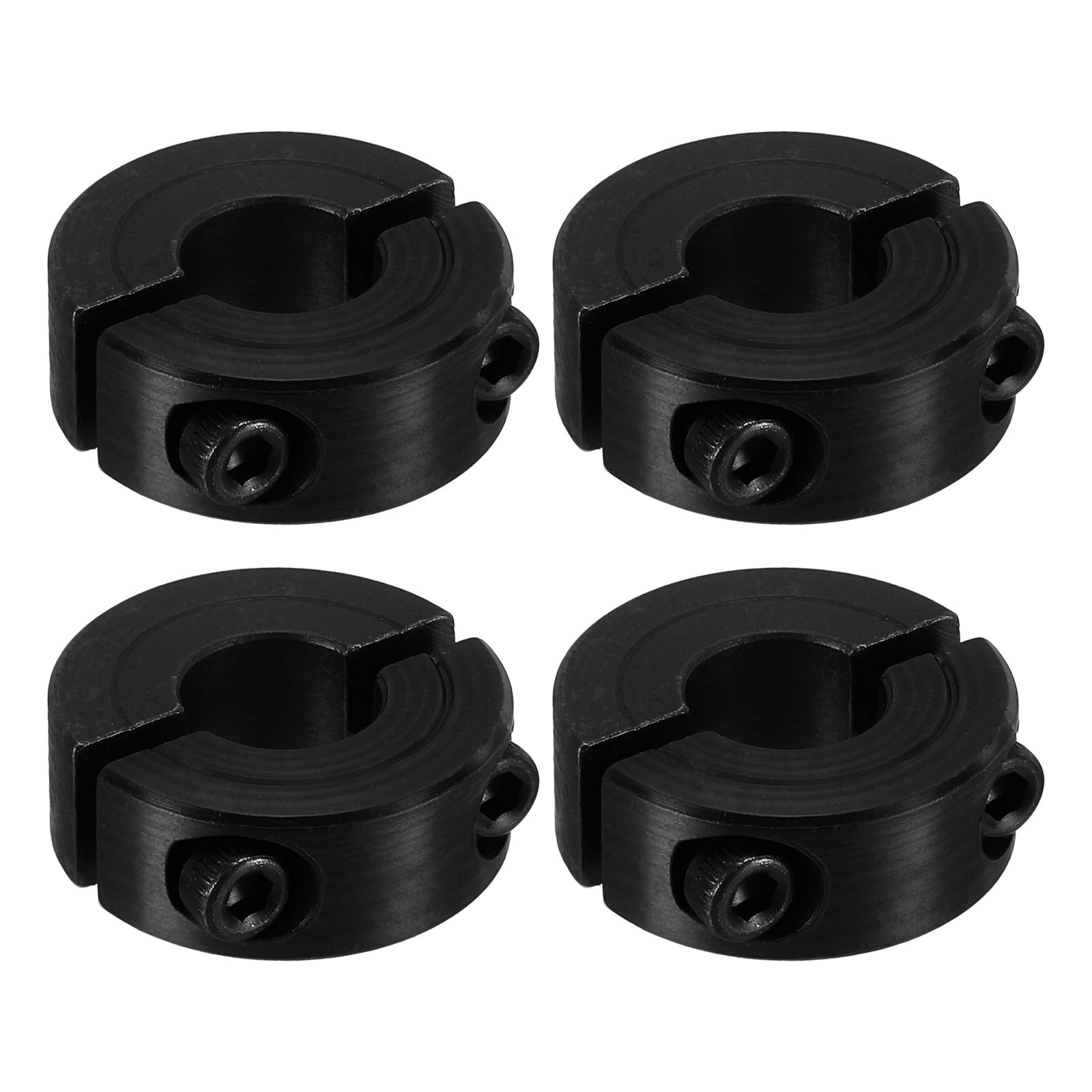 PATIKIL Bore 10mm Double Split Shaft Collar 24mm OD 9mm Thickness, 4 Pack 45#Carbon Steel Locking Collar Clamp Style with Set Screw for Machine Tools