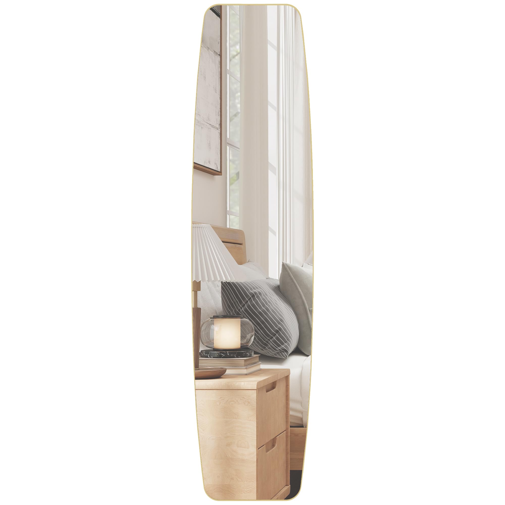 homcom miroir mural ovale 160x40 cm