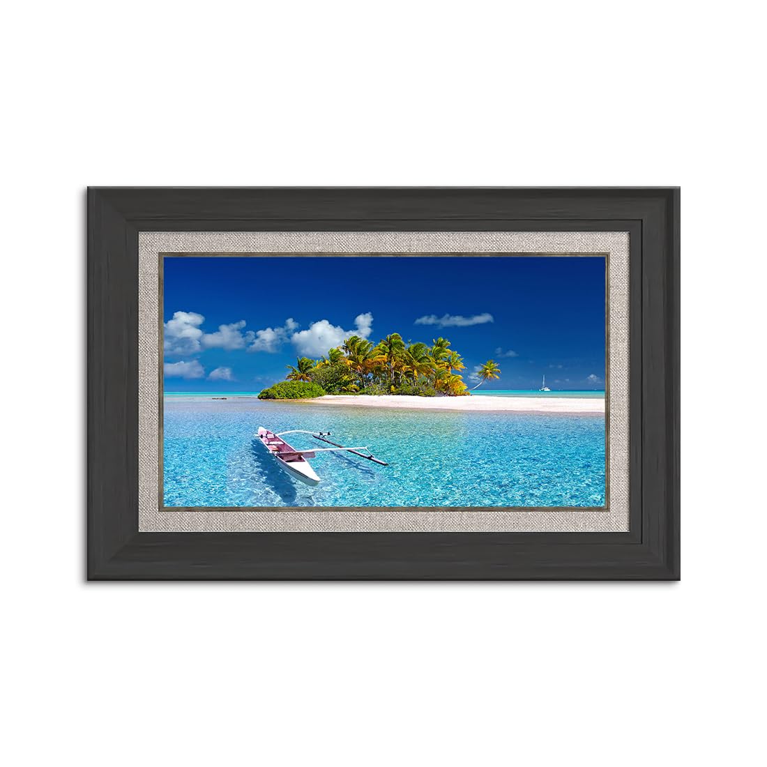 油彩画　F4 Amazon.co.jp: 海絵 アートパネル 海 椰 自然風景 日光 絵画 太陽 風景