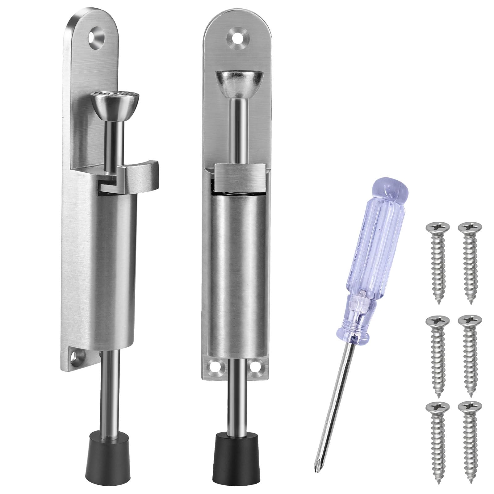 2 Pack Kick down Door Stop Door Stoppers - Spring Loaded Telescopic Door Stopper, Indoors Outdoor Doorstop Heavy Duty Kickdown Door Stoppers Holders, Adjustable Door Stops for Distance from The Ground