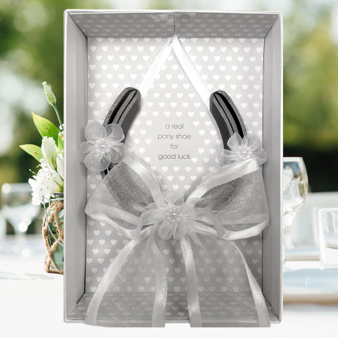 Lucky Wedding Horse Shoe with a Real British Pony Shoe | Hand Finished in UK | for Good Luck