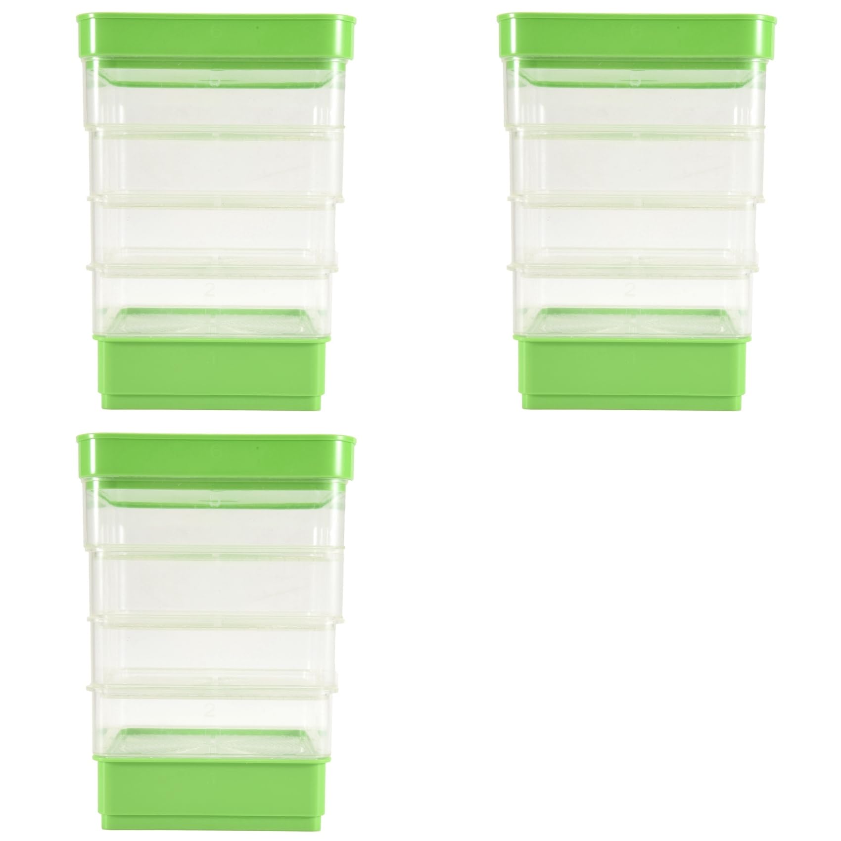 Jnchdghwa Green 3X Bean Seed Germination Kit, Micro- Plant Growing Tray, Drain Tray, Four-Tier Stackable Sprout Growing Kit