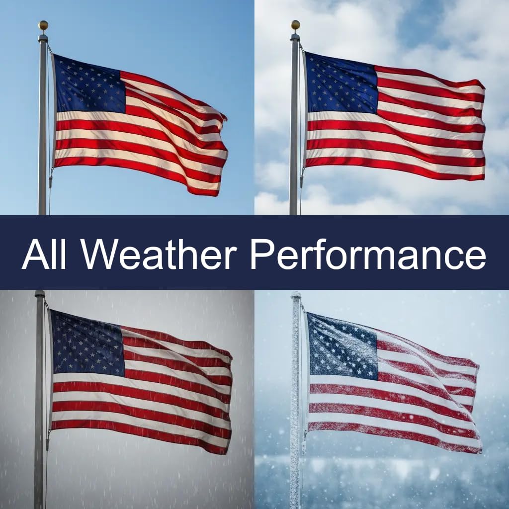 American Flag 6x10-100% Made In USA using Tough, Long Lasting Nylon Built for Outdoor Use, Featuring Embroidered Stars and Sewn Stripes plus Superior Quadruple Stitching on Fly End